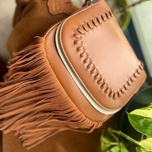 🤎 Summer & Rose Fringe Cognac Brown Crossbody Bag